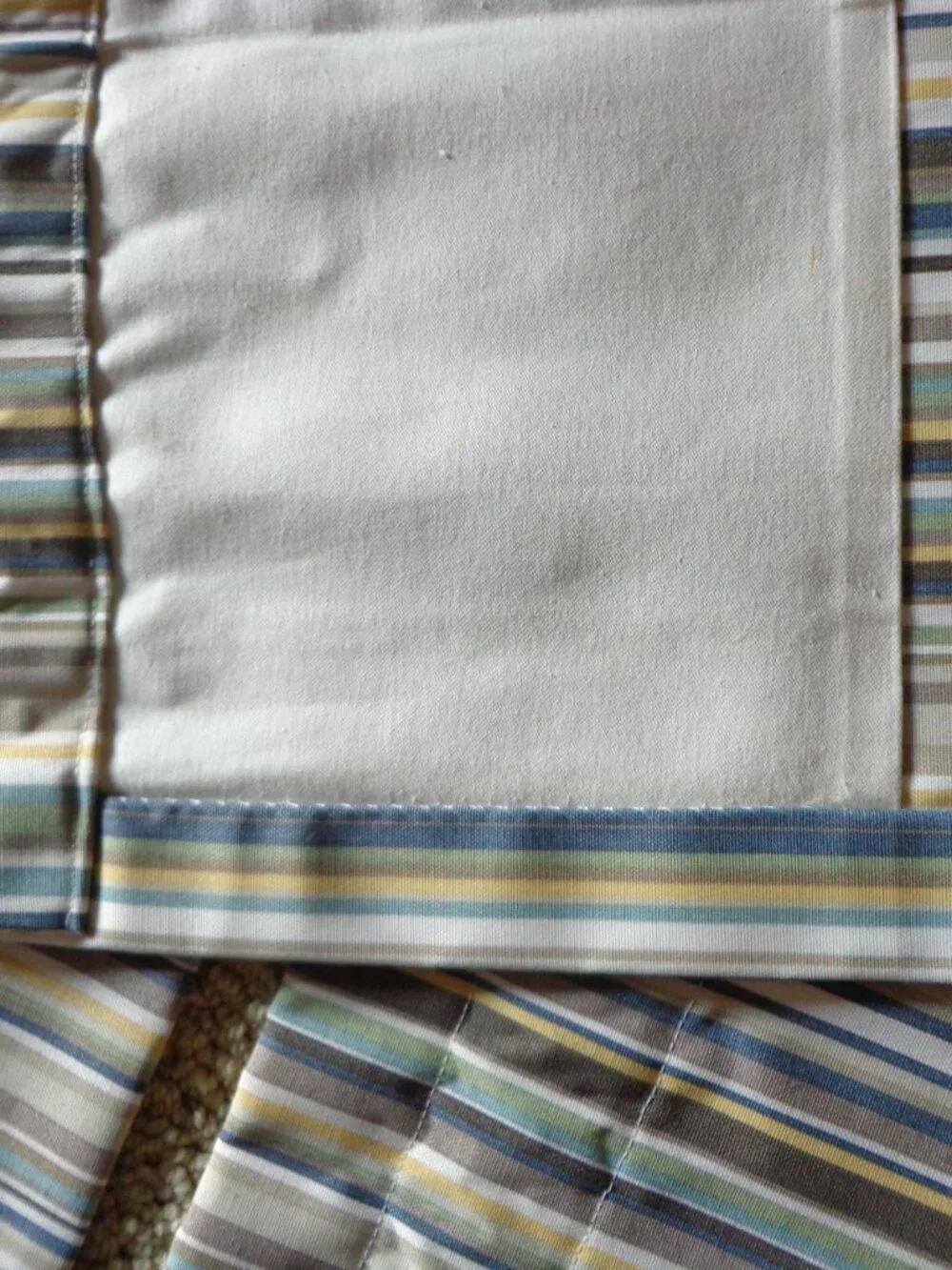 Pair Window Valances Striped Multi Fully Inner Lined Straight/Tailored